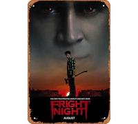 Póster de película Fright Night 2011 de aspecto vintage, póster de metal para decoración de pared, decoración de pared, letrero de metal para hogar, cocina, tienda, club, cafeterías, bares, pubs