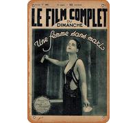 Póster de película retro de esclavo de moda, A (Une Femme Sans Maris) 1927, cartel de estaño, vintage de película antigua, póster de metal, letrero de TV, bar, regalo, karaoke, club de música