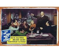 Póster de película vintage con texto en inglés "Let No Man Write My EPITAPH" Lobby Card 3 Burl Ives Ricardo Montalban - Cartel de metal retro de película antigua clásica para TV, bar, pared, club