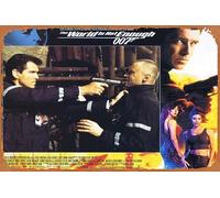Póster de película vintage con texto en inglés "The World is Not Suficiente" (El mundo no es suficiente) - Tarjeta original del vestíbulo 7 Pierce Brosnan como James Bond 007 Retro of Classic Old Film