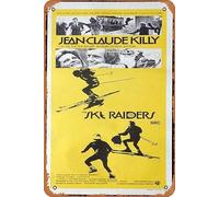 Póster de película vintage The Ski RAIDERS Original Daybill Movie Poster Jean-Claude Killy Danièle Gaubert Retro of Classic Old Film Poster Metal Sign TV Bar Wall Club Restaurant Man Cave Wall Wall