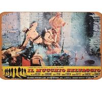 Póster de película vintage Wild Bunch, The (Il Mucchio Selvaggio) 1969, cartel de estaño, retro de película antigua, póster de metal, letrero de TV, bar, regalo, karaoke, club de música, restaurante