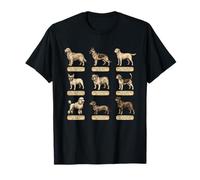 Póster de Perro de Estilo Vintage con Nombres Latinos de Razas de Perros Camiseta