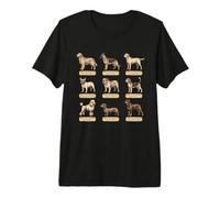 Póster de Perro de Estilo Vintage con Nombres Latinos de Razas de Perros Camiseta Premium