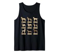 Póster de Perro de Estilo Vintage con Nombres Latinos de Razas de Perros Camiseta sin Mangas