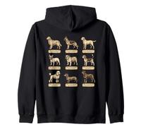 Póster de Perro de Estilo Vintage con Nombres Latinos de Razas de Perros Sudadera con Capucha