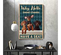 Póster de perro salchicha para baño, póster de perro de amor, póster de perro salchicha, póster de decoración de pared, letrero de estaño, póster de metal de 12 x 8 pulgadas