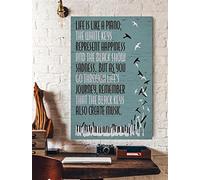 Póster de piano con texto en inglés "Life Is Like A Piano" para decoración de pared interior y exterior. Decoración de pared, decoración de cocina, póster de metal de 8 x 12 pulgadas