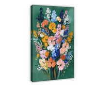 Póster de pinceladas botánicas, lienzo, decoración de pared, pinturas para sala de estar, dormitorio, decoración de 30 x 45 cm