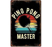 Póster de Ping Pong de estaño, estilo retro, Ping Pong Master Club, escuela, sala de deportes, decoración del hogar, decoración de la pared, póster, pintura, personas, cueva, regalo, 8x12 pulgadas