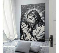 Póster de pintura de Jesucristo en oración, póster decorativo para pared, para marido, novio, novia, lienzo personalizado de 40 x 60 cm