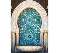 Póster De Pintura En Lienzo Árabe Con Diseño De Puerta Marroquí, Impresiones Islámicas, Arte De Pared Arquitectónico Musulmán Para Sala De Estar, Dormitorio, Decoración Del Hogar Eid Al-Fitr A2 40X50C
