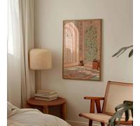Póster de pintura en lienzo con arquitectura de mezquita islámica, arte de Ramadán de Oriente Medio, decoración de pared para dormitorio y hogar (50 x 75 cm)