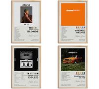 Póster de portada de álbum limitado firmado de Frank Ocean, lienzo para pared, impresiones HD, juego de 4 para decoración de dormitorio de adolescentes y niñas, 8 x 12 pulgadas, sin marco
