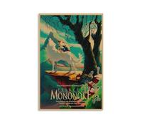 Póster de princesa de anime Mononoke clásico vintage con portada de película, pósteres musicales para habitación, lienzo estético, arte de pared, decoración de dormitorio, 12 x 18 pulgadas (30 x 45