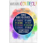 Póster de profesor, "¿Qué puedo controlar?", "Cosas fuera de mi casa", letrero de hojalata de metal, arte de pared, carteles para decoración, dormitorio, sala de estar, baño, cocina, oficina, estétic
