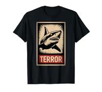 Póster de propaganda de advertencia del terror del tiburón profundo Camiseta