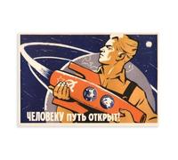 Póster de propaganda de la Unión Soviética de The Way Is Open for A Human Ser, impresión en lienzo para dormitorio, decoración de pared, oficina, habitación, decoración estética, regalo, sin marco
