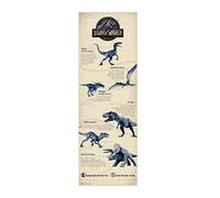 Póster de Puerta Jurassic World - Tipos de Dinosaurios (53cm x 158cm)