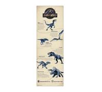 Póster de Puerta Jurassic World - Tipos de Dinosaurios (53cm x 158cm)