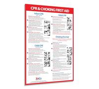 Póster de RCR y asfixia para lactantes, niños, adultos - plastificado, 30,5 x 45,7 cm - CPR, panel de primeros auxilios Heimlich - restaurante, escuela, enfermera, oficina, salud en el lugar de