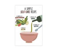 Póster de recetas de cuidado personal, recordatorios de salud mental, afirmaciones diarias, terapeuta, oficina, atención plena, póster de lienzo, decoración de pared, pinturas para sala de estar