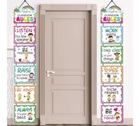 Póster de reglas de aula, tablero de anuncios, decoración para jardín de infantes, preescolar, primaria, secundaria, expectativas