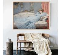 Póster de retrato de chica "No me apresures", pintura en lienzo vintage de la Bella Durmiente de mediados de siglo, decoración moderna para habitación de niña (40 x 60 cm/sin marco)