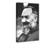 Póster de retrato de San Padre Pío, lienzo decorativo para dormitorio, oficina, cocina, marco de regalo, 50 x 75 cm