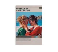 Póster de retrato de una dama en llamas con imagen de paisaje para decoración del hogar y la oficina, póster decorativo de papel para pared, decoración moderna de la familia, baño, estilo sin marco