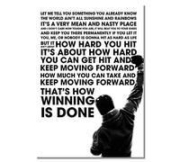 Póster de Rocky Balboa Sylvester Stallone A3 sin marco con cita de motivación para boxeo, imagen de ganador