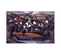Póster de Roger De La Fresnaye de Landscape at Ferte Soud Jouarre para dormitorio, lienzo decorativo para pared, oficina, habitación, decoración estética, regalo, sin marco, 40 x 61 cm