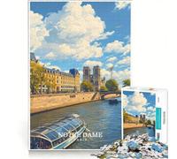 Póster de Rompecabezas de 1000 Piezas de Notre Dame de París, Juego Familiar, Divertido y con Humor, cumpleaños y Navidad 50x75cm