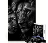 Póster de Rompecabezas Dos Leones abrazados para Adolescentes, 1000 Piezas, Ejercicio cognitivo, Relajante y Divertido, sin Bordes ásperos, Regalo Ideal de Navidad (38x26cm)