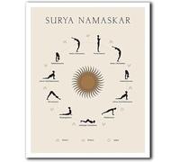 Póster De Saludo Al Sol, Surya Namaskar, Regalo Amantes Del Yoga, Impresión De Ejercicios De Yoga, Póster De Yoga, Ashtanga Vinyasa Yoga, Arte De Asanas, Póster Amantes Del Gimnasio, Física 50X70Cm