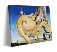 Póster de Salvador Dalí con la cara del gran masturbador - Cuadro decorativo para pared - Lienzo decorativo para sala de estar, decoración del hogar, 40 x 60 cm