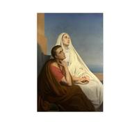 Póster de San Agustín y Santa Mónica de Ary Scheffer para dormitorio, lienzo decorativo para pared, oficina, habitación, decoración estética, regalo, sin marco, 30 x 45 cm
