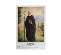 Póster de San Benito, creencias religiosas para adolescentes y niños, lienzo para pared, sin marco, 30,5 x 45,7 cm