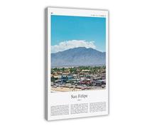 Póster de San Felipe con impresión a color de San Felipe, póster de viaje, regalo de viaje a México, impresión de ciudad, lienzo decorativo, marco de 30,5 x 45,7 cm