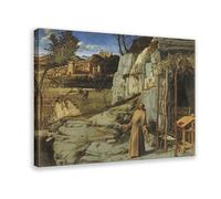 Póster de San Francisco en el desierto de Giovanni Bellini para dormitorio, lienzo decorativo para pared, oficina, habitación, decoración estética, marco de regalo, 60 x 90 cm