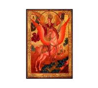 Póster de San Miguel Jinete matando al dragón, lienzo decorativo para dormitorio, oficina, habitación, decoración estética, regalo, sin marco, 60 x 90 cm