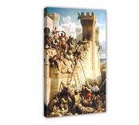 Póster de Siege of Acre de Dominique Papety para dormitorio, lienzo decorativo para pared, oficina, habitación, decoración estética, marco de regalo, 40 x 60 cm