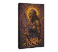 Póster de Sloane_Stephens de famoso jugador de tenis para estética de habitación, póster artístico de pared y marco impreso, 12 x 18 pulgadas