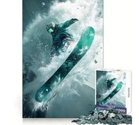 Póster de Snowboarder en Vuelo, Rompecabezas de 1000 Piezas para Adolescentes, Juguete para ejercitar la Mente, diseño Relajante, Regalo Ideal para armar (38x52cm)