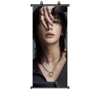 Póster de Stray Kids Hyunjin, artículo para fans de Stray Kids, póster de desplazamiento con Hyunjin, decoración de cumpleaños, tela para decoración de pared, 70 x 30 cm