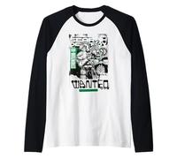 Póster de Strontium-90 Search Destroy Wanted, cómic del 2000 d.C. Camiseta Manga Raglan