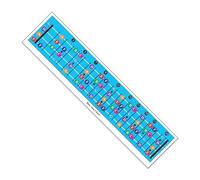 Póster de tabla de notas de diapasón de guitarra bajo, gráfico de acordes ilustrado con código de colores para notas de aprendizaje, aplicable a todos los músicos principiantes o avanzados