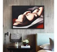 Póster de Tamara De Lempicka, retrato femenino, impresiones en lienzo, pintura, arte mural, exposición, sala de estar, decoración del hogar (70 x 110 cm)