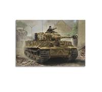 Póster de tanque vintage de la Segunda Guerra Mundial Pz.Kpfw.VI Ausf.E Tiger I Late Production, póster de tanque pesado alemán, pintura decorativa, lienzo, póster de pared e imagen artística moderna
