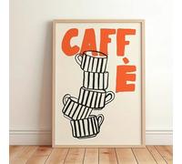 Póster de taza de café expreso italiano "Caffe", impresiones en lienzo, arte minimalista moderno, decoración de pared para cocina, 50 x 60 cm